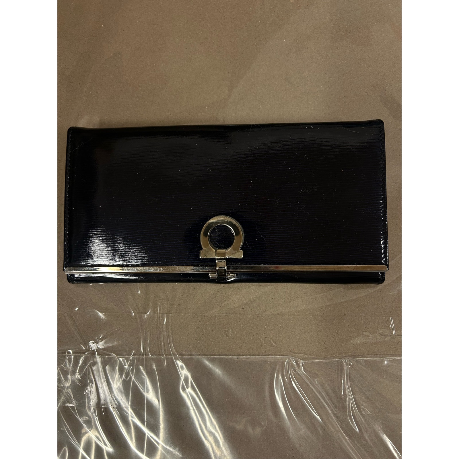 Salvatore Ferragamo Navy Blue And Silver Women’s Wallet